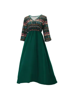  V-neck big swing kurti