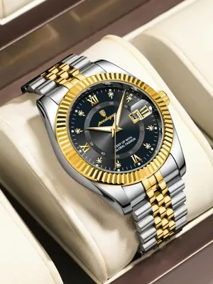 POEDAGAR Luxury Watch (Black) 503- with Free Gift Box & Chain Cutter