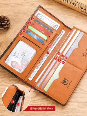 Bull Captain Genuine Leather Long Wallet – Sleek, Spacious & Durable