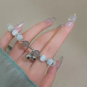 Opal Moonstone Bell Charm Bracelet