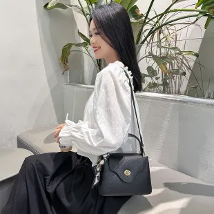 GENUINE LEATHER TRENDY WITH SILK SCARF LYCHEE PATTERN ONE-SHOULDER HANDBAG GB-0471B