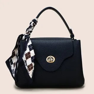 GENUINE LEATHER TRENDY WITH SILK SCARF LYCHEE PATTERN ONE-SHOULDER HANDBAG GB-0471B