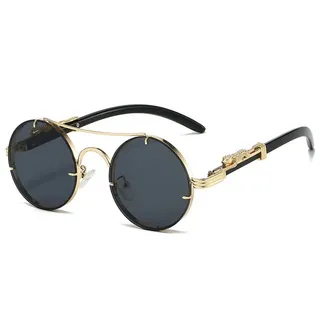 DOUBLE-BEAM METAL RETRO SUNGLASSES TM12B