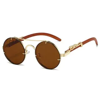 DOUBLE-BEAM METAL RETRO SUNGLASSES TM12TEA