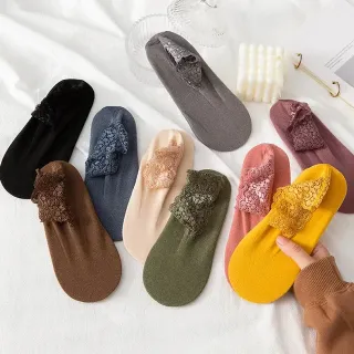Soft Cotton Velvet Lace Floor Socks 