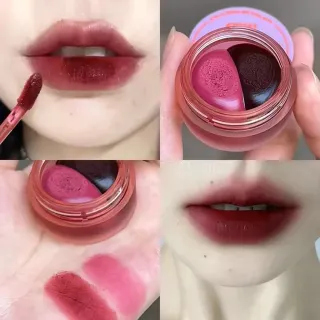 2 Color Canned Lip Mud Velvet Matte Lipstick 