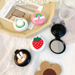 Portable Pocket Hair Brush Comb with Mirror 