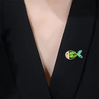 Colorful Crystal Zircon Fish Brooch/Pin