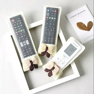 Bowknot Decor Dust-proof Remote Control Case Cover (2 pc)