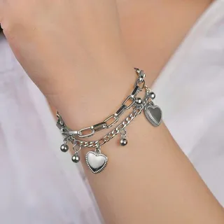 2 Layer Love Chunky Chain Bracelet 