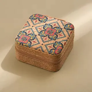 Women's Cork Jewelry Organizer Bag