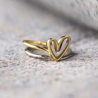 Trendy Adjustable Opening Heart Rings (2 pc)