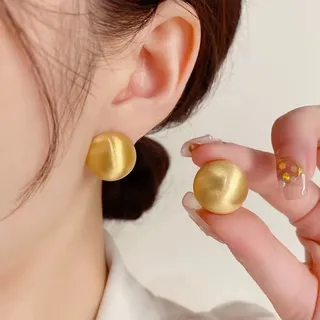 Shiny Round Shaped Stud Earrings (2 Pairs)