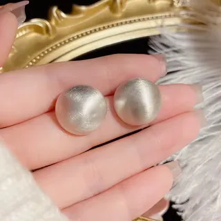 Shiny Round Shaped Stud Earrings (2 Pairs)
