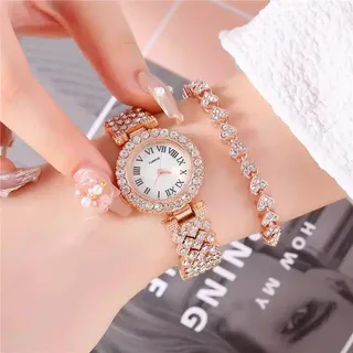 Luxury Full Crystal Wrist Watch with Bracelet