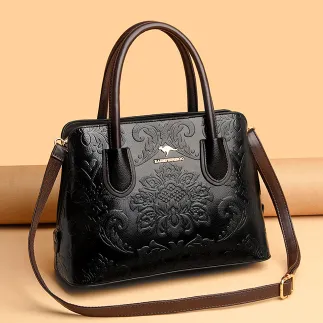 PEONY FLOWER TEXTURE EMBOSSED FESTIVE BRIDAL BAG CROSSBODY HANDBAG GB-8623B