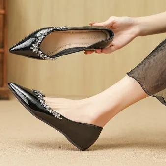 HUILIYA FRENCH STYLE  TEMPERAMENT POINTED TOE VERSATILE SHOES GB-3897