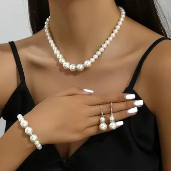 Artifacial Unique Design Bridal Necklace ( 4Pcs )