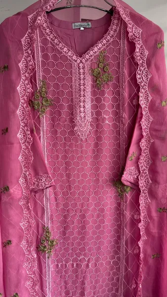 Pakistani Original Schick Chiffon Stitched 2 Pcs _ Megenta 