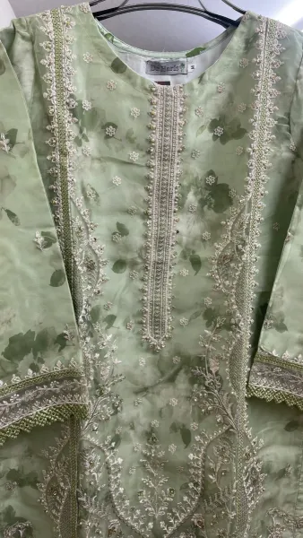 Pakistani Original Schick Dr. Haris Luxury Organza Stitched 3Pcs _ Mint 