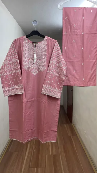 Pakistani Original Hayat Stitched Cotton Co-ords 2 Pcs _ Pink 