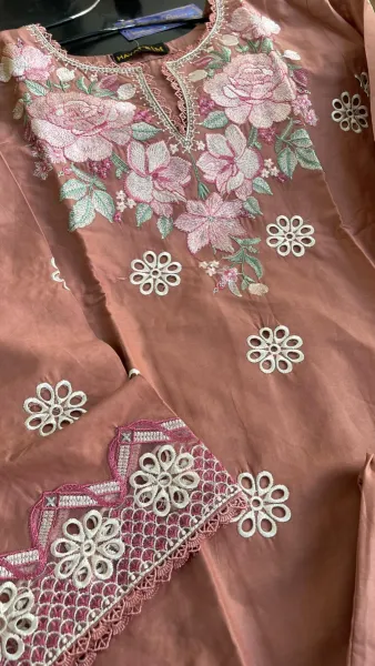 Original Pakistani Hayat’s Cotton Chikankari Embroidered Stitched 2Pc With Inner Attached