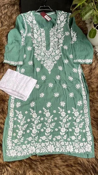 Original Lakhno Stitched  Modal Cotton -2 Pcs_Green Gray