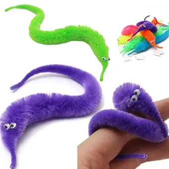 Fuzzy Worm Magic Wiggly Toy (1 pc)