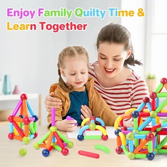  Magnetic Building Sticks and Balls Full Set with Box 36 Pcs