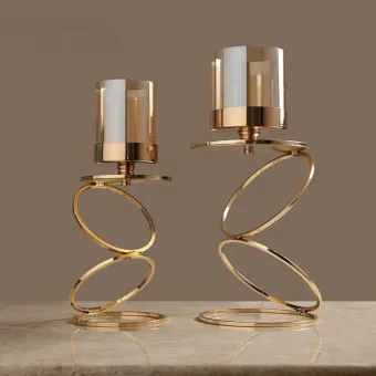 Three-Ring Metal Candle Holder 