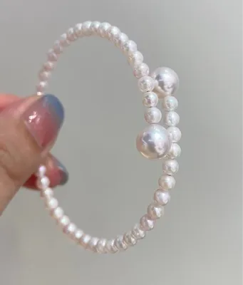 Delicate Pearl Design Cuff Bracelet