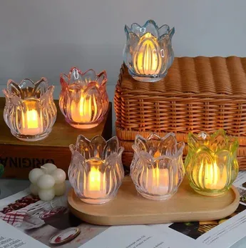 Tulip Decor Candle LED Lamp Light (1 Pc)
