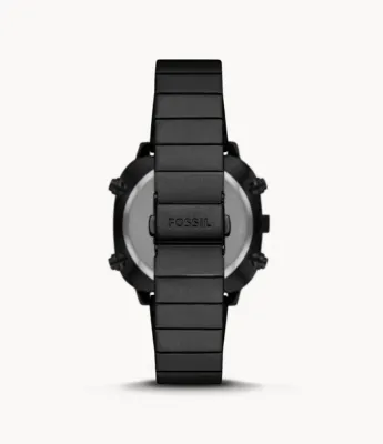 Fossil Retro analogue-Digital Black Stainless Steel Watch