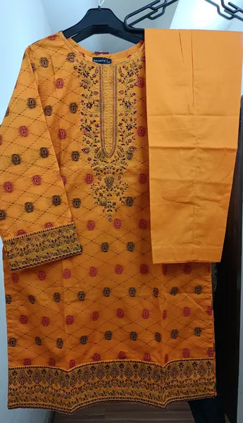 Pakistani Bin Saeed Stitched 2Pcs _ Mustard yellow