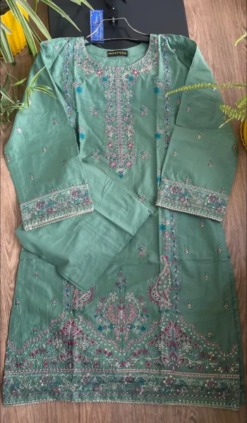 Original Pakistani Hayat’s Cotton Embroidered Stitched Coord Set _ 