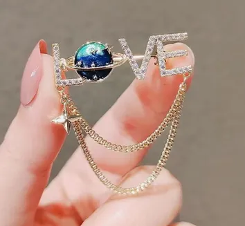 Love Chain Brooch Hijab Safety Pin 