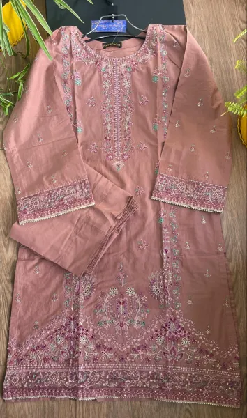 Original Pakistani Hayat’s Cotton Embroidered Stitched Coord Set _