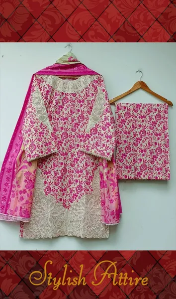 Original Pakistani Lahore Boutique Pure Lawn Stitched 3Pcs_