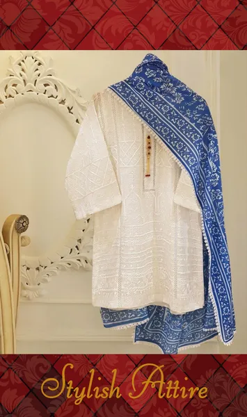 AGHA NOOR PURE COTTON NET SHIRT WITH DUPATTA
