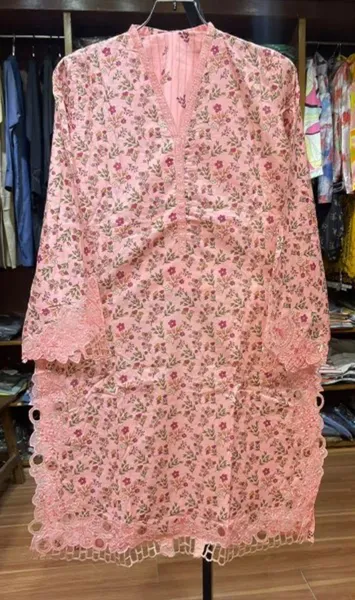 Pakistani Original Bin saeed Stitched Cotton 3pcs_Ligth Pink