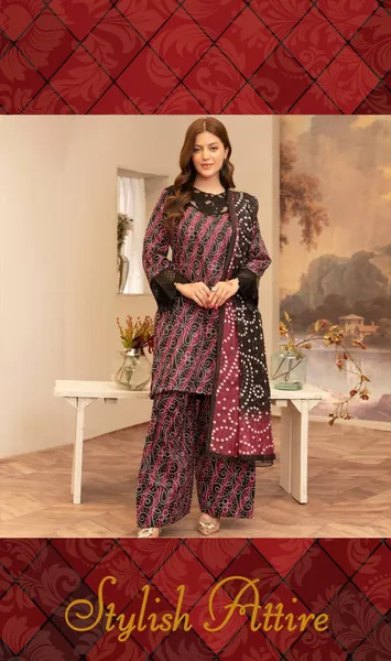 Original Pakistani Textured Lawn with Farshi Salwar. Brand: Sahiba's By Mirza  _ Black & White