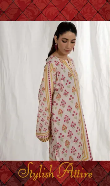 Adan's Libas Satin Lawn Stitched Co-Ords Set _ Light Pink 