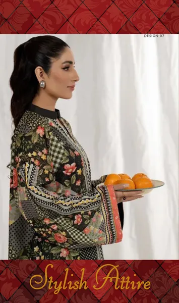 Adan's Libas Satin Lawn Stitched Co-Ords Set _ Green