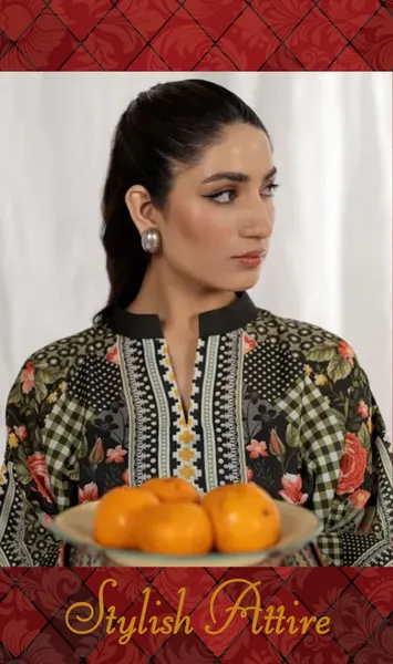 Adan's Libas Satin Lawn Stitched Co-Ords Set _ Green