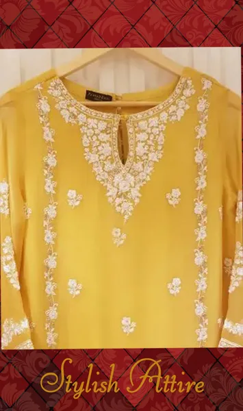 ORIGINAL AGHA NOOR TWO PIECE PURE CHIFFON HEAVILY EMBROIDERED