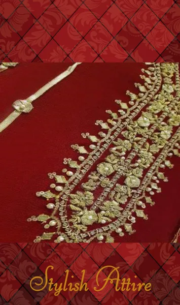 AGHA NOOE PURE COTTON NET SHIRT_MAROON