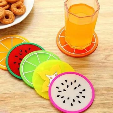 Silicone Fruit Cup Mat Pad Coaster (3 Pc) 