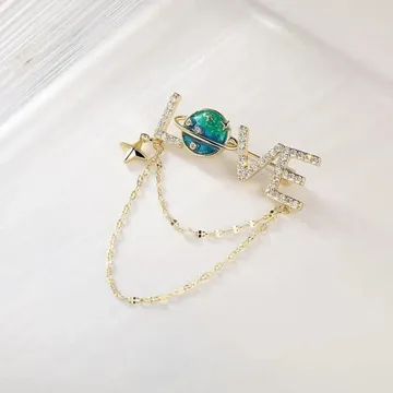 Love Chain Brooch Hijab Safety Pin 