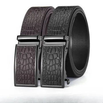 Crocodile Pattern Leather Belt