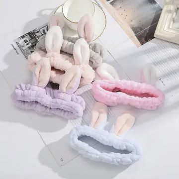 Fashion Comfortable Soft Face Washing Rabbit Headband (1 pc)
